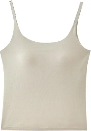 2025 New Athletic Cami Tops with Built in Bra Women Adjustable Strap Camisoles Sleeveless Under Shirts Stretchy Tees