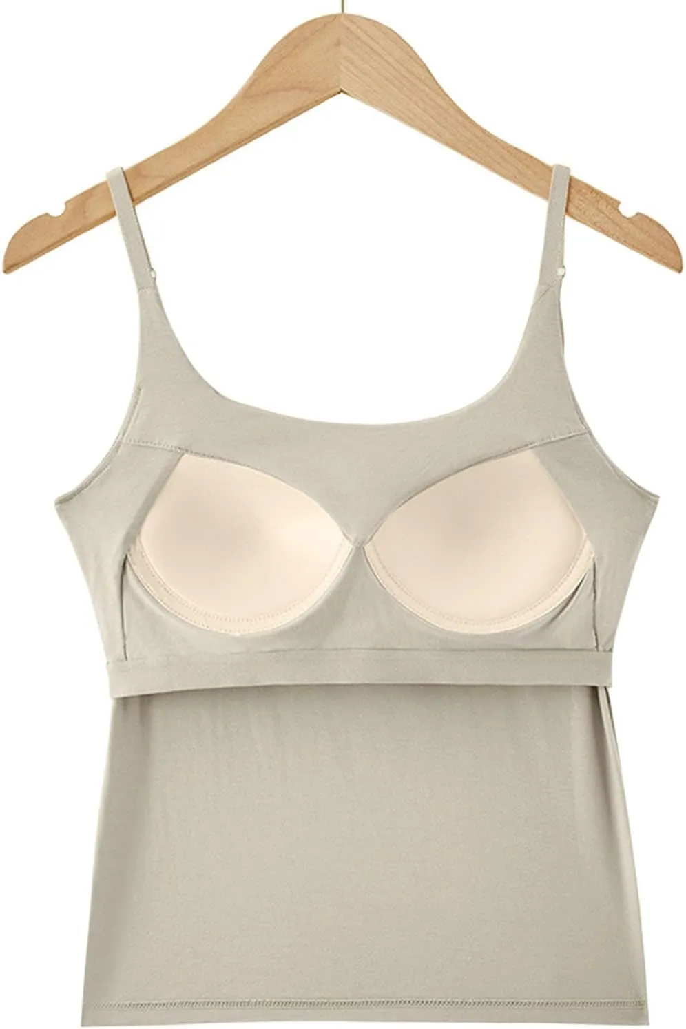 2025 New Athletic Cami Tops with Built in Bra Women Adjustable Strap Camisoles Sleeveless Under Shirts Stretchy Tees