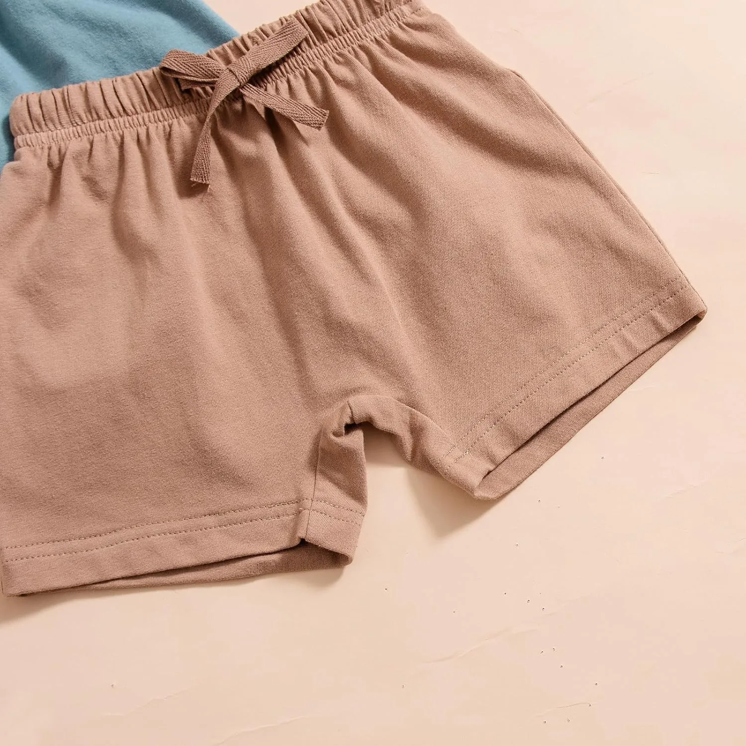3 Pack Baby Boy Shorts Solid Cotton Short with Drawstring Casual Summer Bottoms Pants