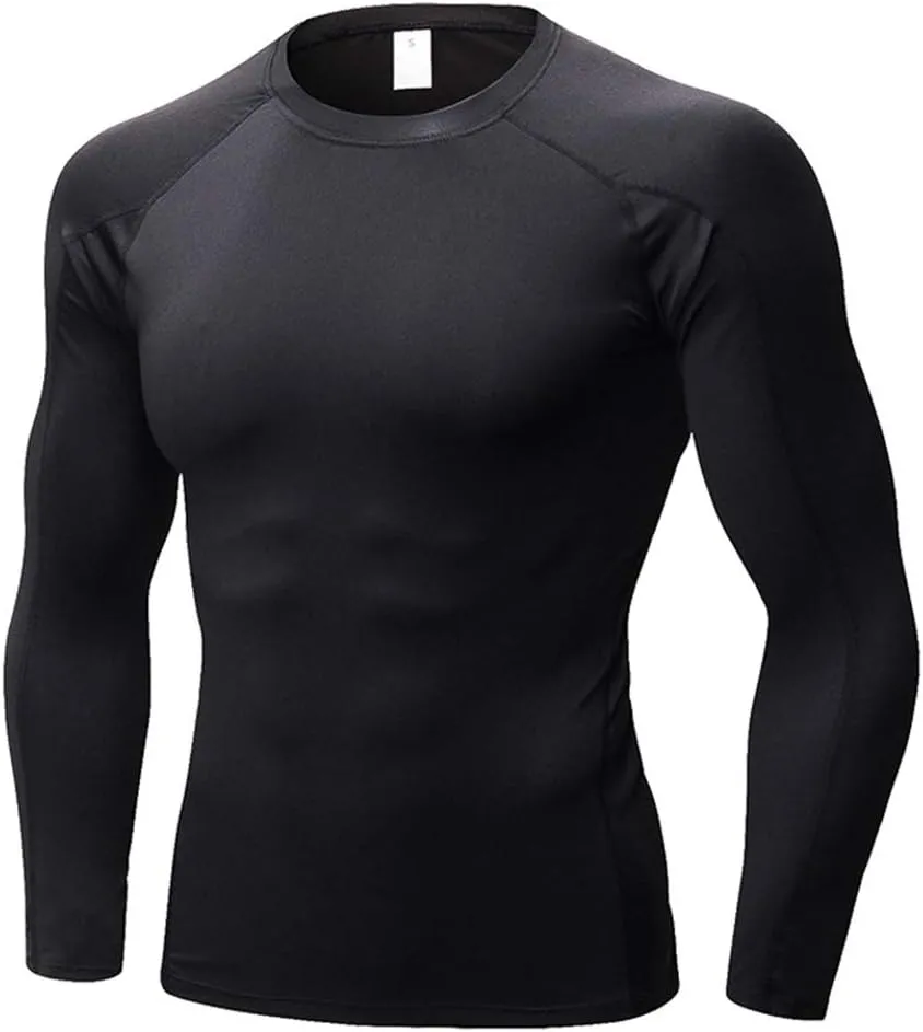 3 Pack Compression Shirts for Men Long Sleeve Football Undershirt Athletic Dry Shirts Performance Workout Baselayer