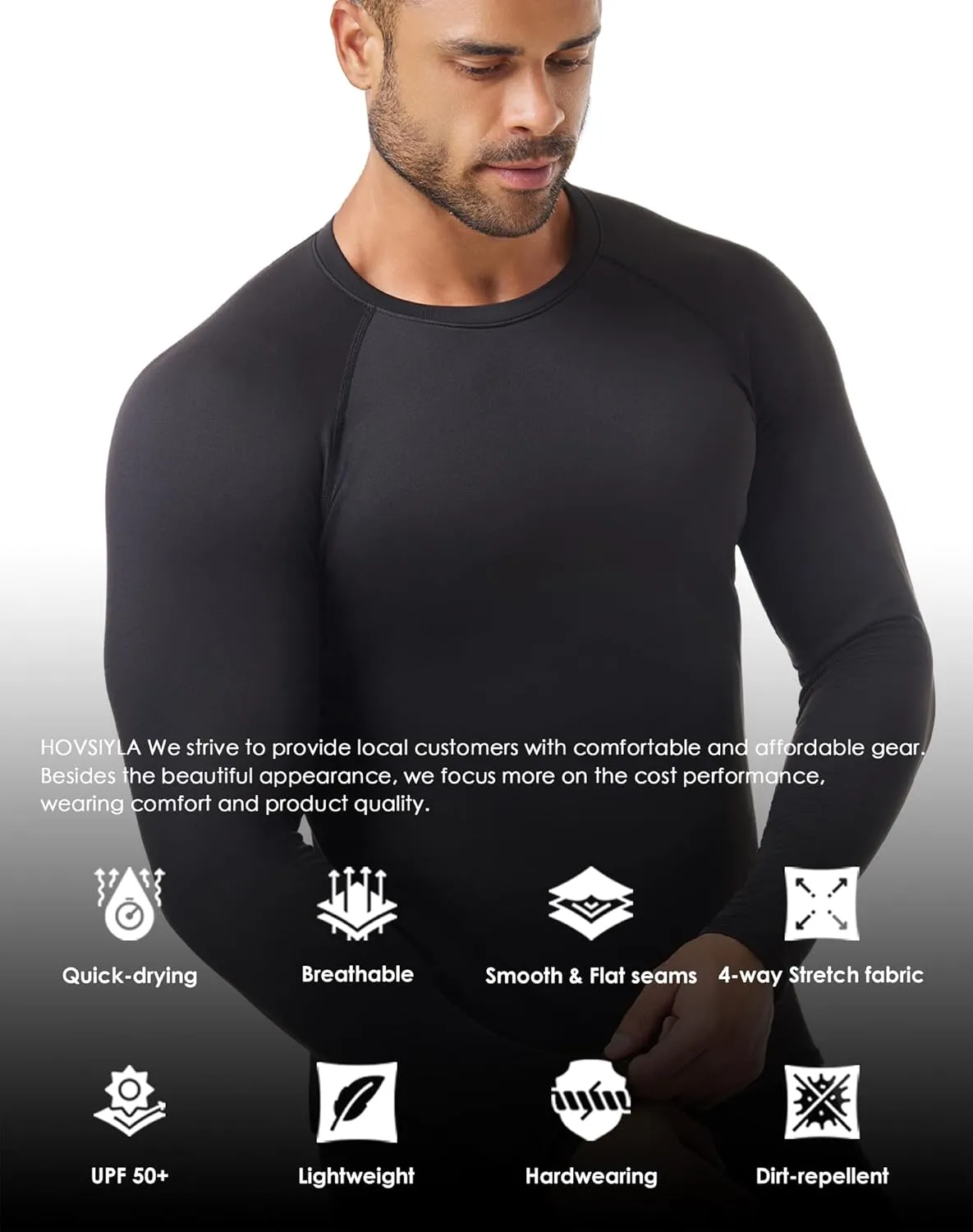 3 Pack Men's Thermal Underwear Shirts Compression Fleece Lined Long Sleeve Athletic Base Layer Cold Weather