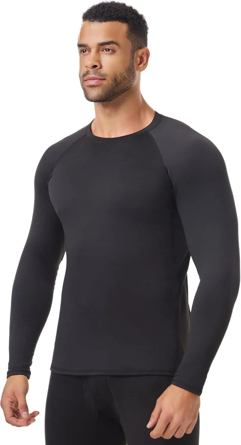 3 Pack Men's Thermal Underwear Shirts Compression Fleece Lined Long Sleeve Athletic Base Layer Cold Weather