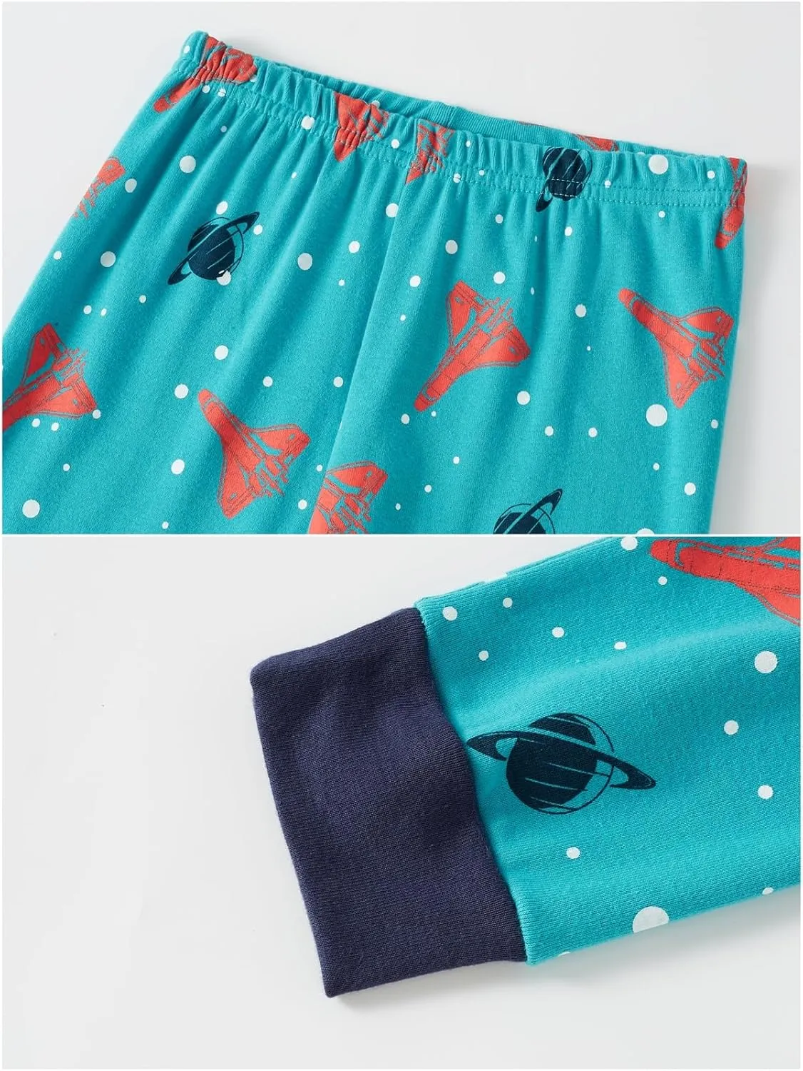 4 Pieces Boys Pajamas Toddler Boys Long Sleeve Cotton Pjs Kids Sleepwear Sets 24Months-12Years