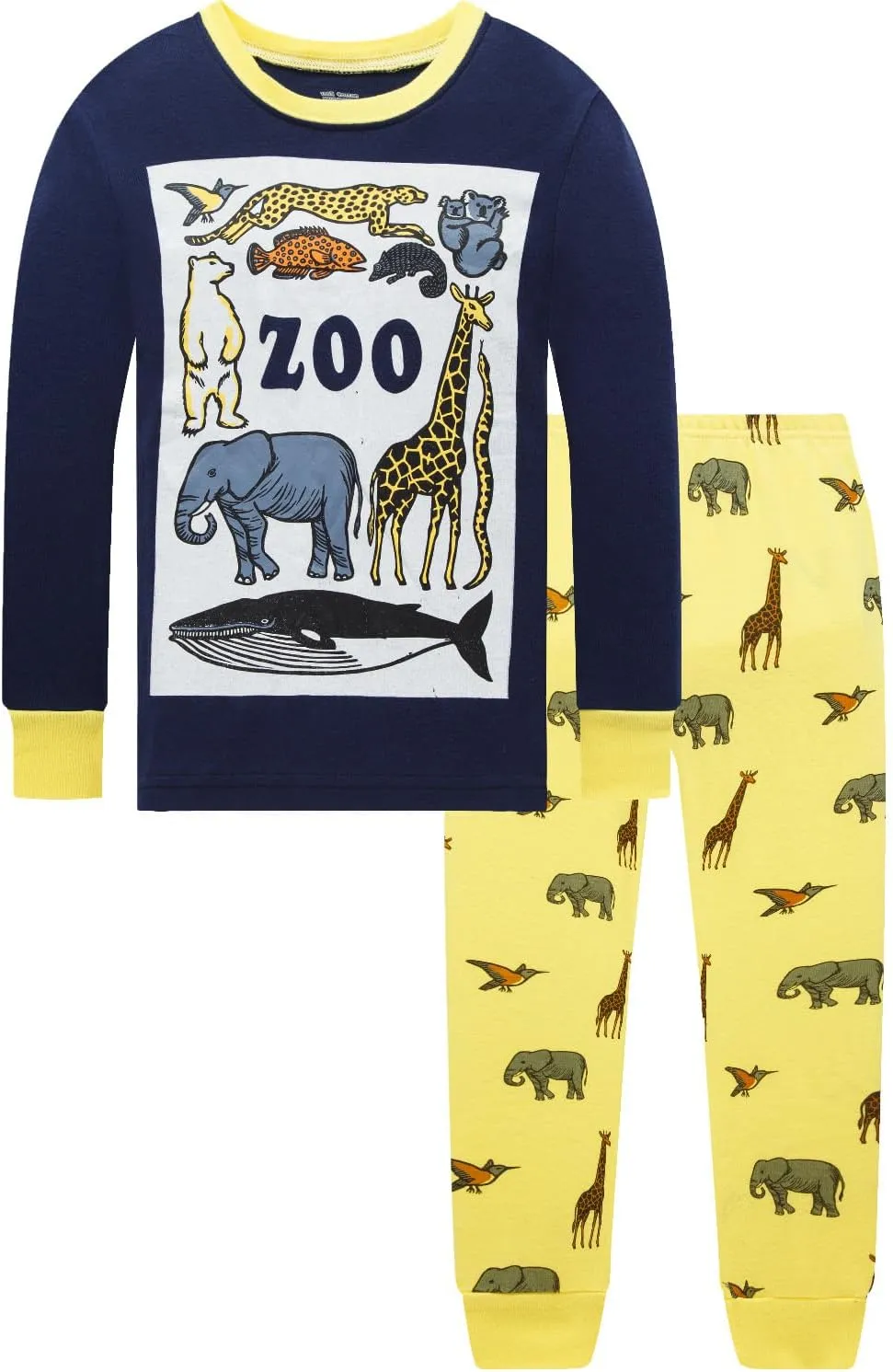 4 Pieces Boys Pajamas Toddler Boys Long Sleeve Cotton Pjs Kids Sleepwear Sets 24Months-12Years