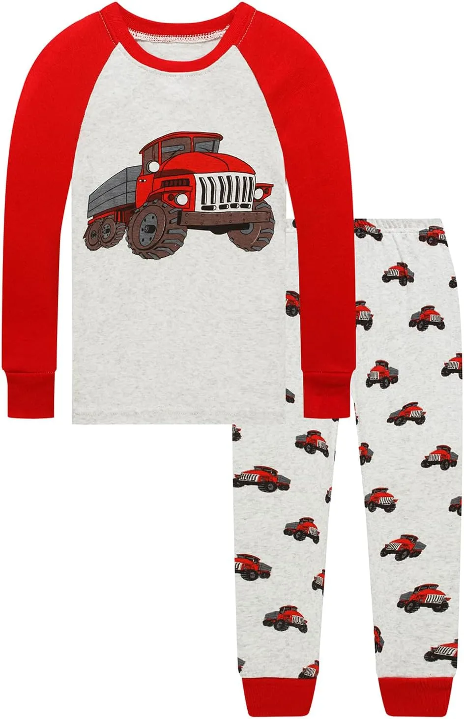 4 Pieces Boys Pajamas Toddler Boys Long Sleeve Cotton Pjs Kids Sleepwear Sets 24Months-12Years