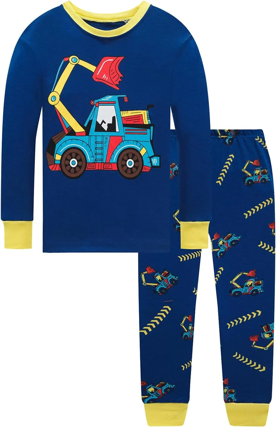 4 Pieces Boys Pajamas Toddler Boys Long Sleeve Cotton Pjs Kids Sleepwear Sets 24Months-12Years