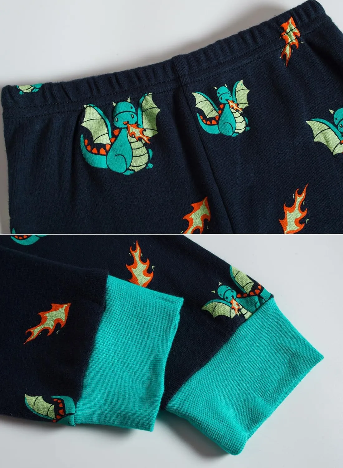 4 Pieces Boys Pajamas Toddler Boys Long Sleeve Cotton Pjs Kids Sleepwear Sets 24Months-12Years