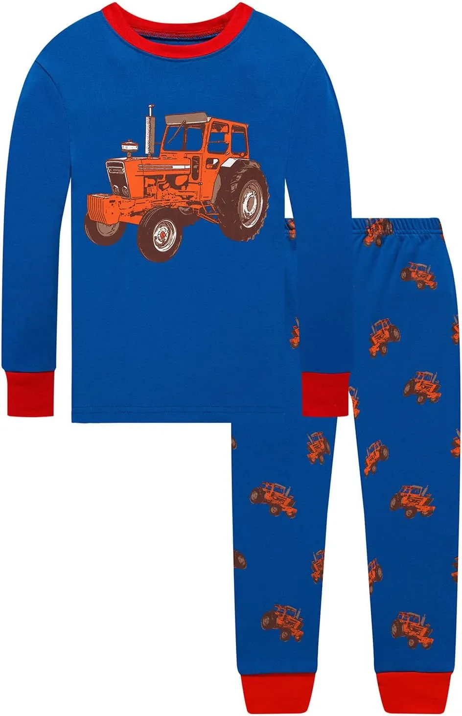 4 Pieces Boys Pajamas Toddler Boys Long Sleeve Cotton Pjs Kids Sleepwear Sets 24Months-12Years