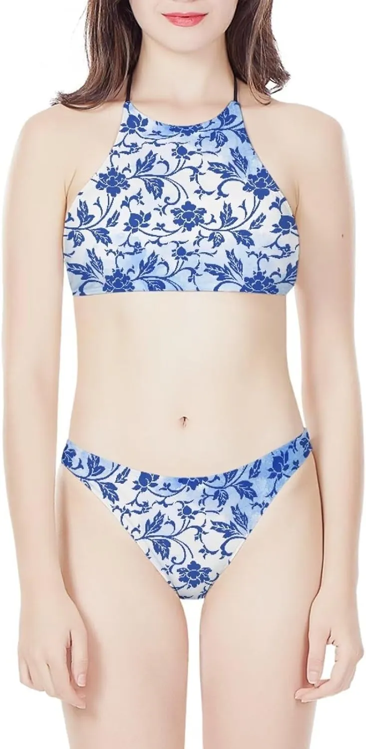 Agoviwo Sexy Graphic Bikini Sets for Women Bathing Suit for Women 2 Piece Bikini Cheeky Bikini Sets