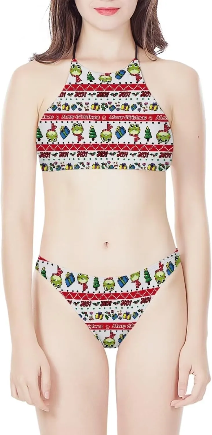 Agoviwo Sexy Graphic Bikini Sets for Women Bathing Suit for Women 2 Piece Bikini Cheeky Bikini Sets