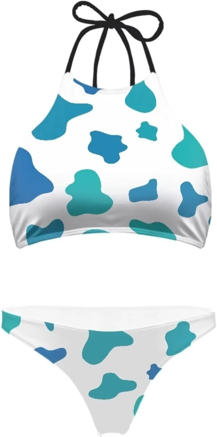Agoviwo Sexy Graphic Bikini Sets for Women Bathing Suit for Women 2 Piece Bikini Cheeky Bikini Sets