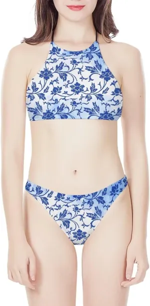 Agoviwo Sexy Graphic Bikini Sets for Women Bathing Suit for Women 2 Piece Bikini Cheeky Bikini Sets