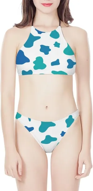 Agoviwo Sexy Graphic Bikini Sets for Women Bathing Suit for Women 2 Piece Bikini Cheeky Bikini Sets