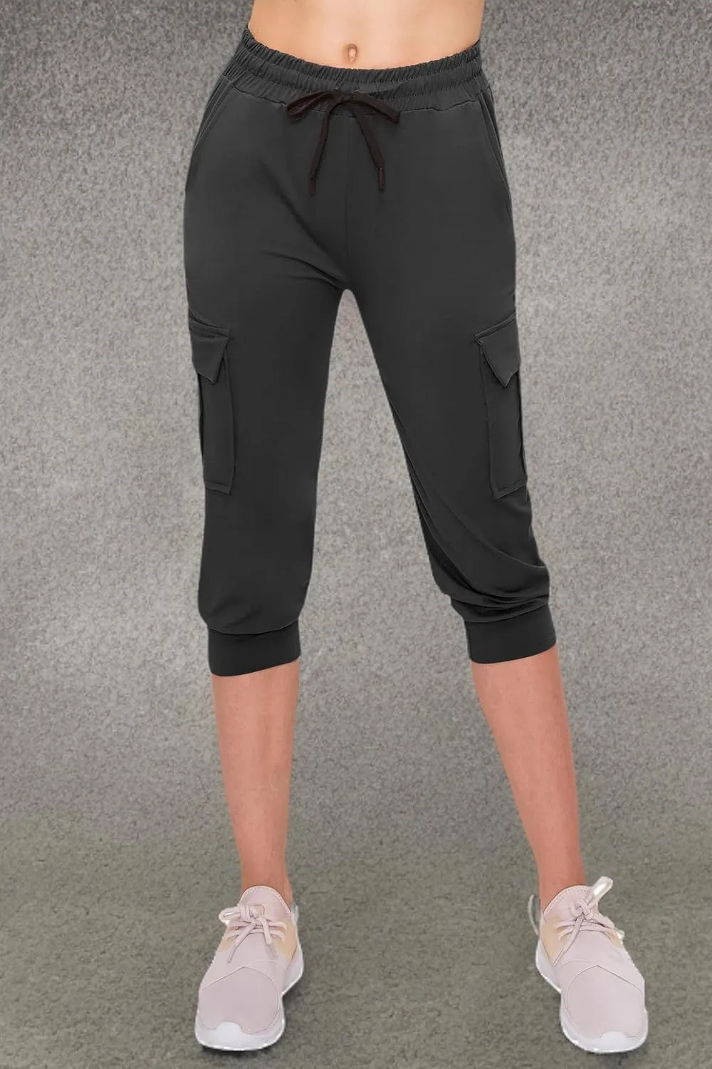 ALWAYS Capri Cargo Jogger Pants for Women - Super Soft Casual Drawstrings Track Cuff Bottoms