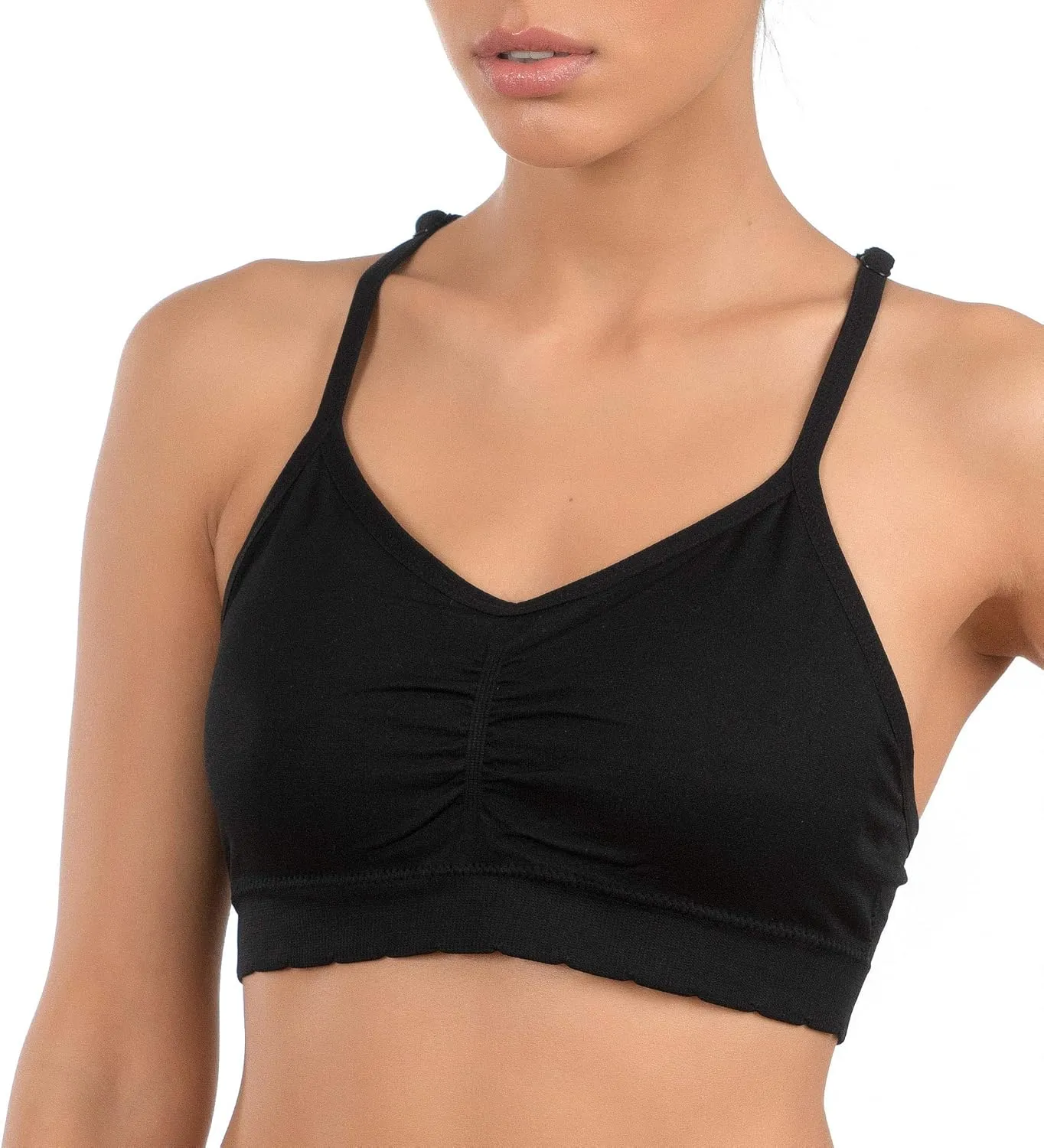 Alyce Intimates Seamless Womens Bra, Pack of 5- Lightly Padded Bra with Removable Cups- Wireless Racerback Bralette