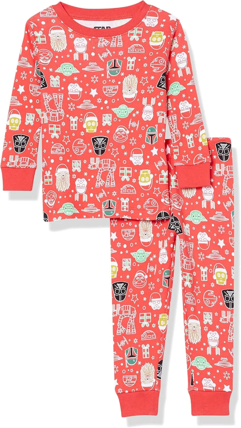 Amazon Essentials Disney | Marvel | Star Wars Boys and Toddlers' Snug-Fit Cotton Pajama Sleepwear Sets, Multipacks