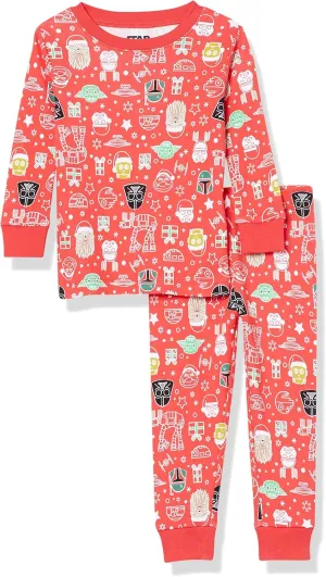 Amazon Essentials Disney | Marvel | Star Wars Boys and Toddlers' Snug-Fit Cotton Pajama Sleepwear Sets, Multipacks