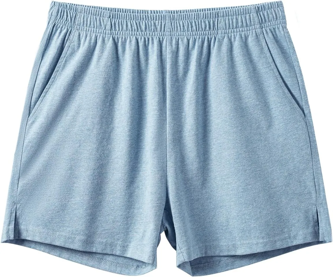 AMY COULEE Mens Lounge Shorts 4 inch Pajama Lightweight Cotton Sleep Bottoms with Pockets