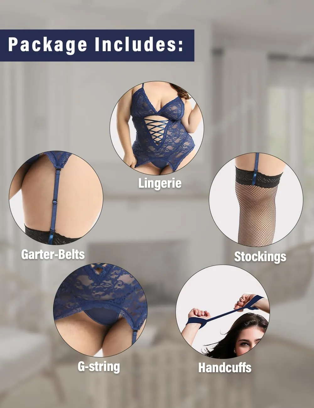Anyou Lingerie for women, Womens Lingerie Stretchy Lace Teddy Plus Size lingerie with Stockings Size S-XXXXL