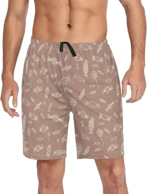 Aslsiy Men's Pajama Shorts Pajama Bottoms Summer Sleep Shorts Lounge PJ Pants