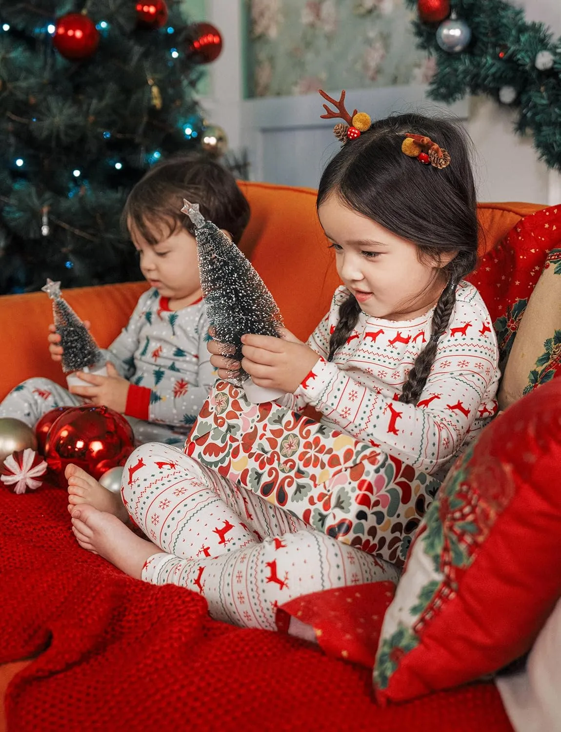 AVAUMA Toddler Pajamas Baby Boys Girls Pajama Set 6M-10Y Kids Cute Snug fit Christmas Pattern Design Pjs Cotton Sleepwear