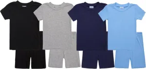 Baby Boys' Pajama Set - 8 Piece Rib Knit Sleepwear Shirt and Pajama Shorts (12M-7)