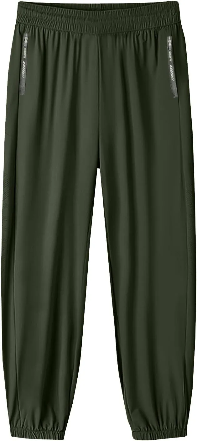 Beeswan Pants for Women Casual Loose Stretchy Work Pants Jogging Elastic Summer Solid Outfit Ankle-Length with Pockets