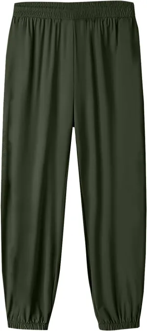 Beeswan Pants for Women Casual Loose Stretchy Work Pants Jogging Elastic Summer Solid Outfit Ankle-Length with Pockets