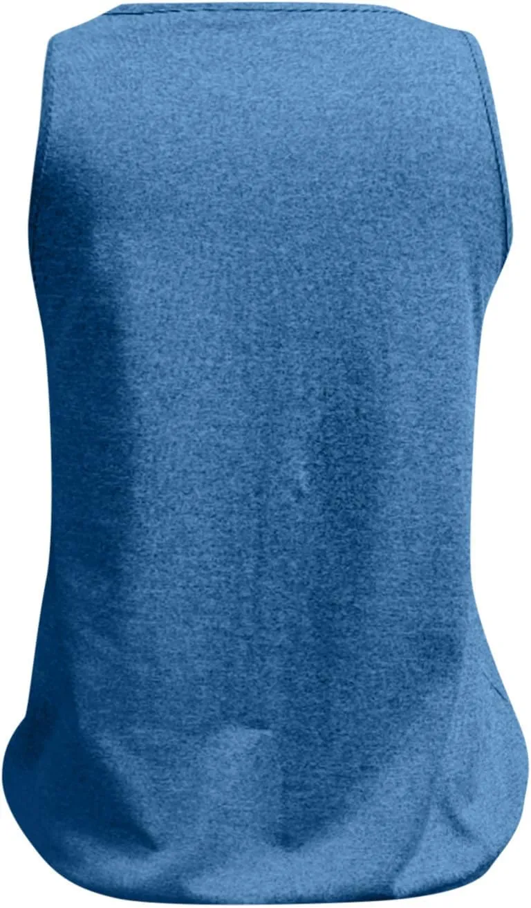 Binmer Womens Plus Size Tank Tops Summer Sleeveless V/Crewneck Pleated Front T-Shirts Casual Loose Fit Tunics Camis Vest