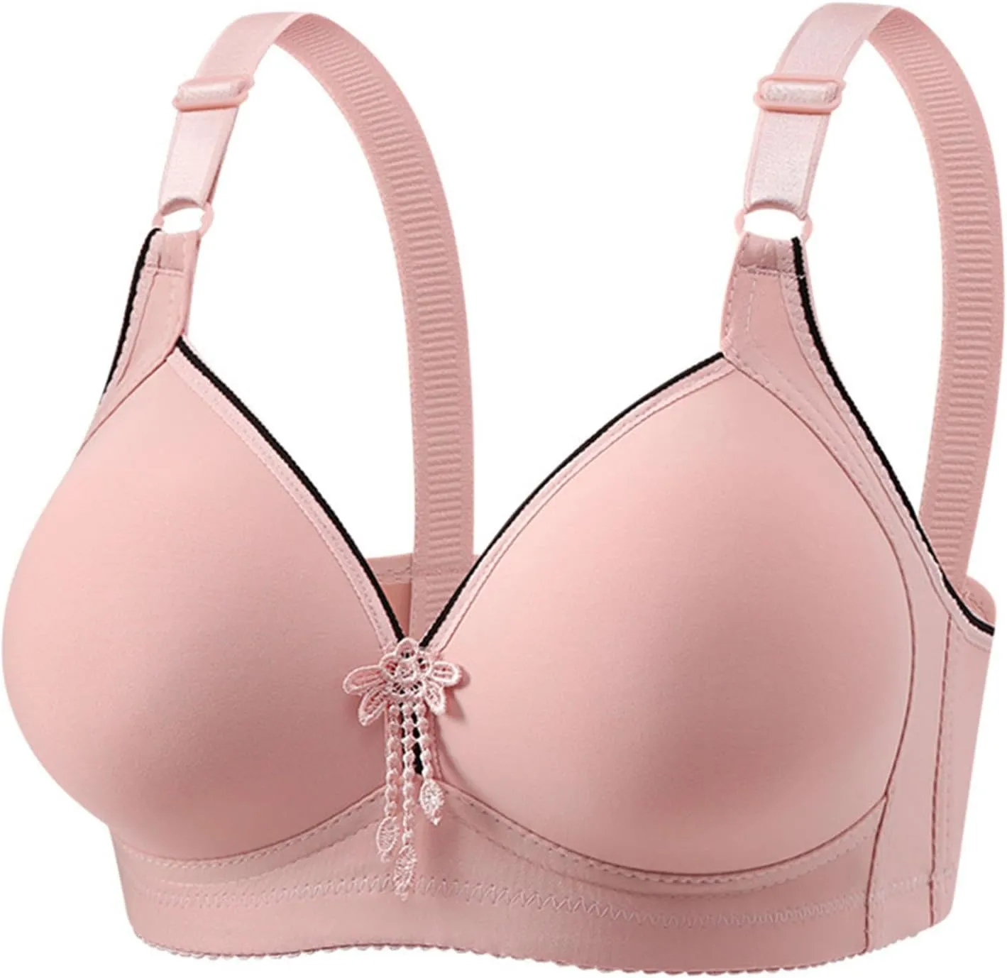 Bras for Women No Underwire Full Coverage Bra Comfortable Seamless Wireless Bras Adjustable Straps Everyday Bra