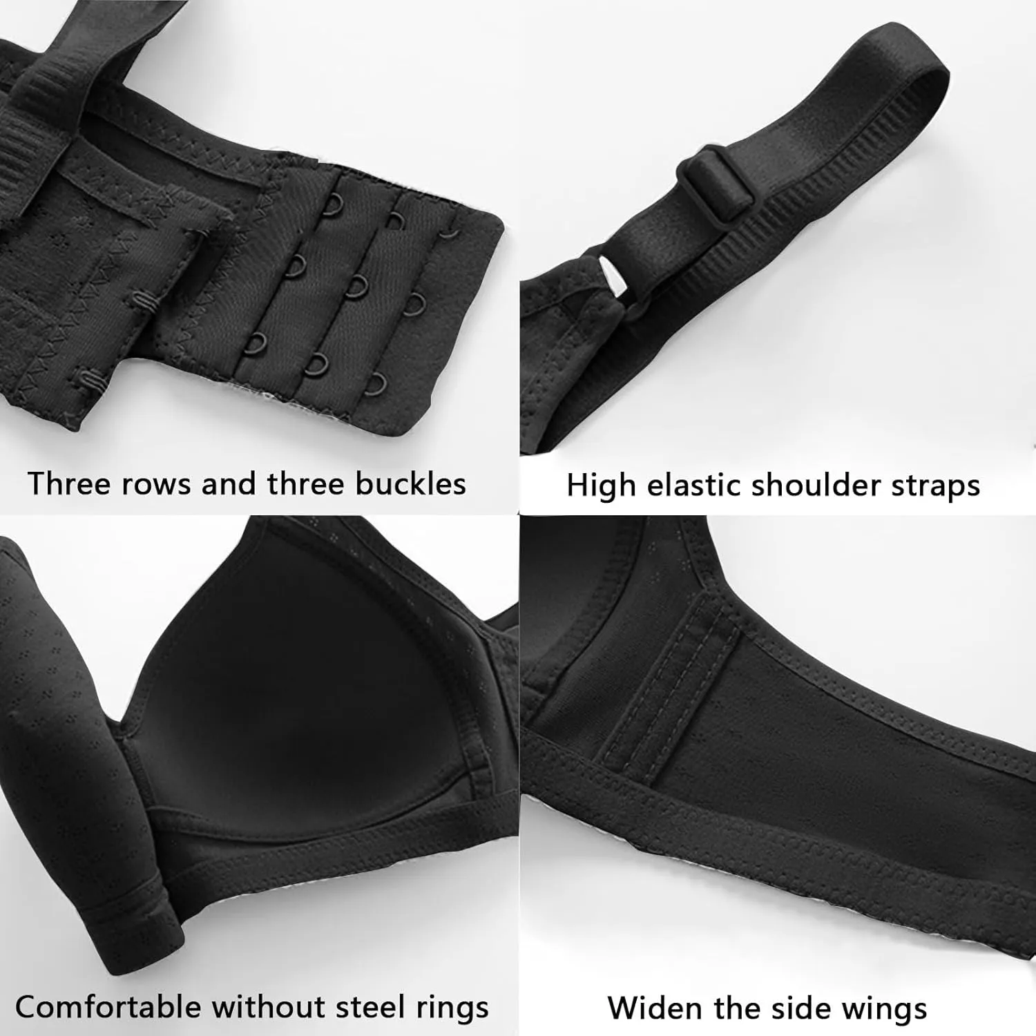 Bras for Women No Underwire Full Coverage Bra Comfortable Seamless Wireless Bras Adjustable Straps Everyday Bra
