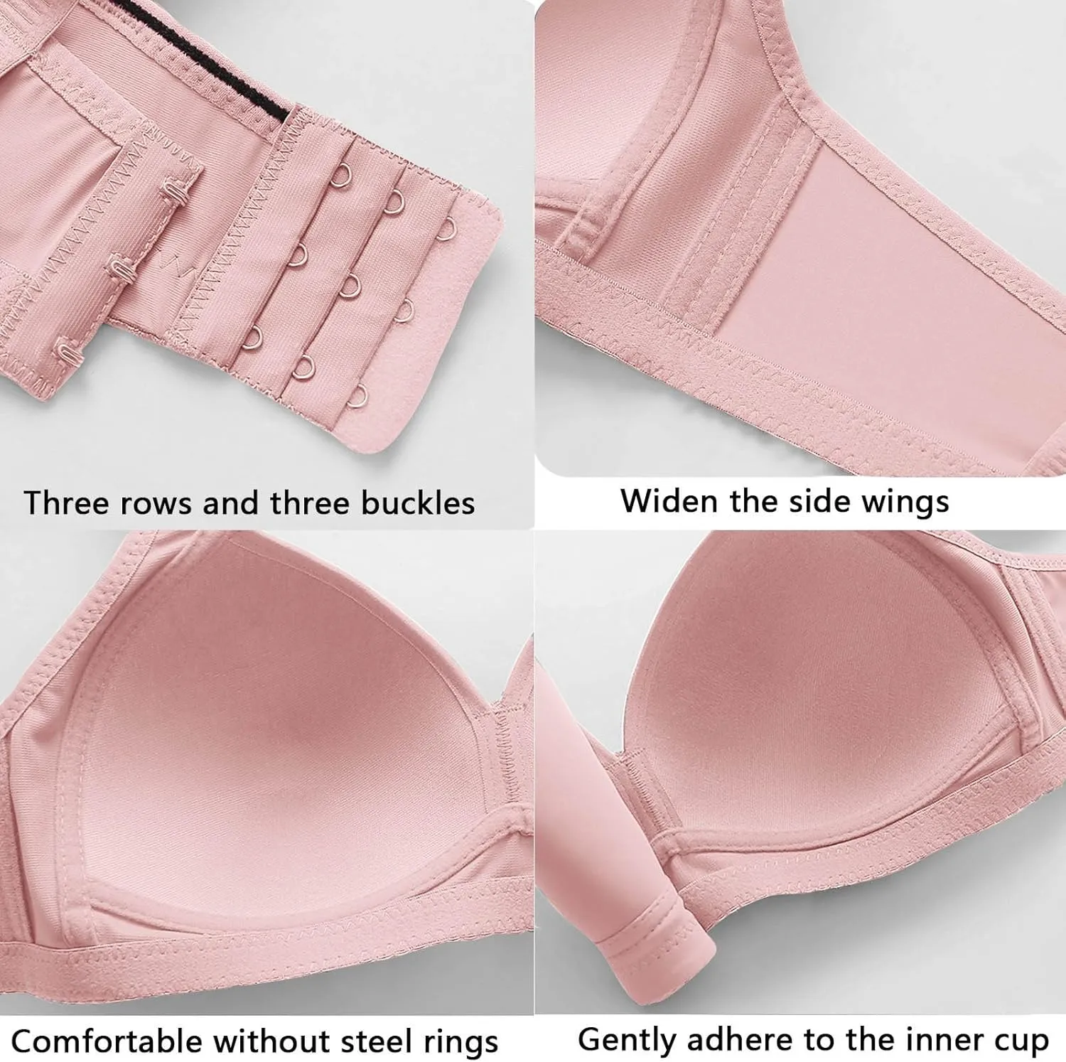 Bras for Women No Underwire Full Coverage Bra Comfortable Seamless Wireless Bras Adjustable Straps Everyday Bra
