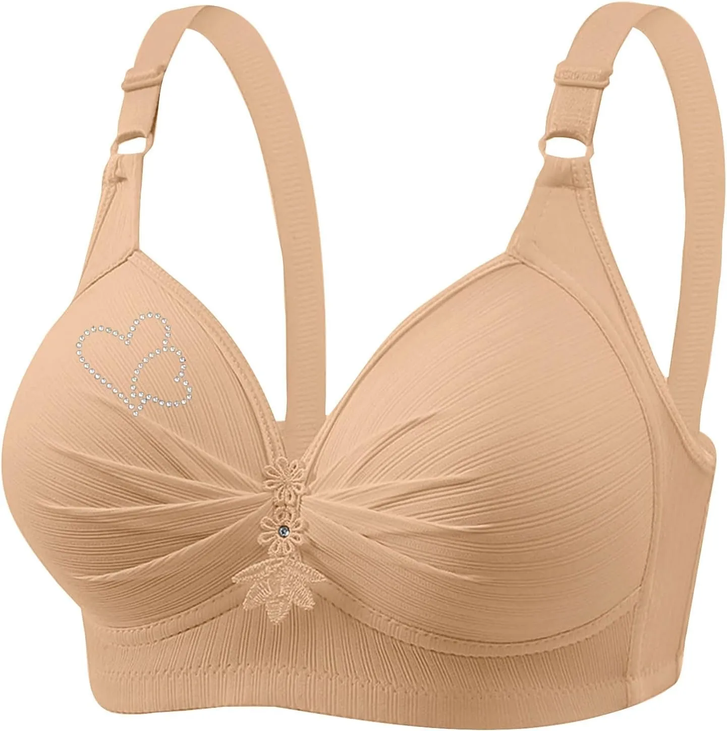 Bras for Women Sexy V Neck No Underwire Full Coverage and Lift Bra Large Breasts Comfortable Daily Wear Bras