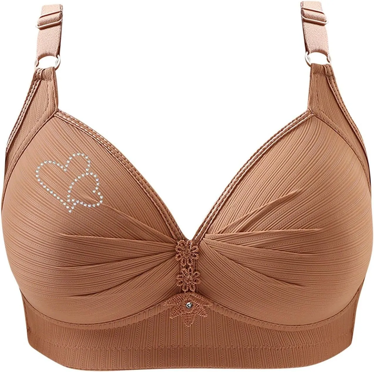 Bras for Women Sexy V Neck No Underwire Full Coverage and Lift Bra Large Breasts Comfortable Daily Wear Bras