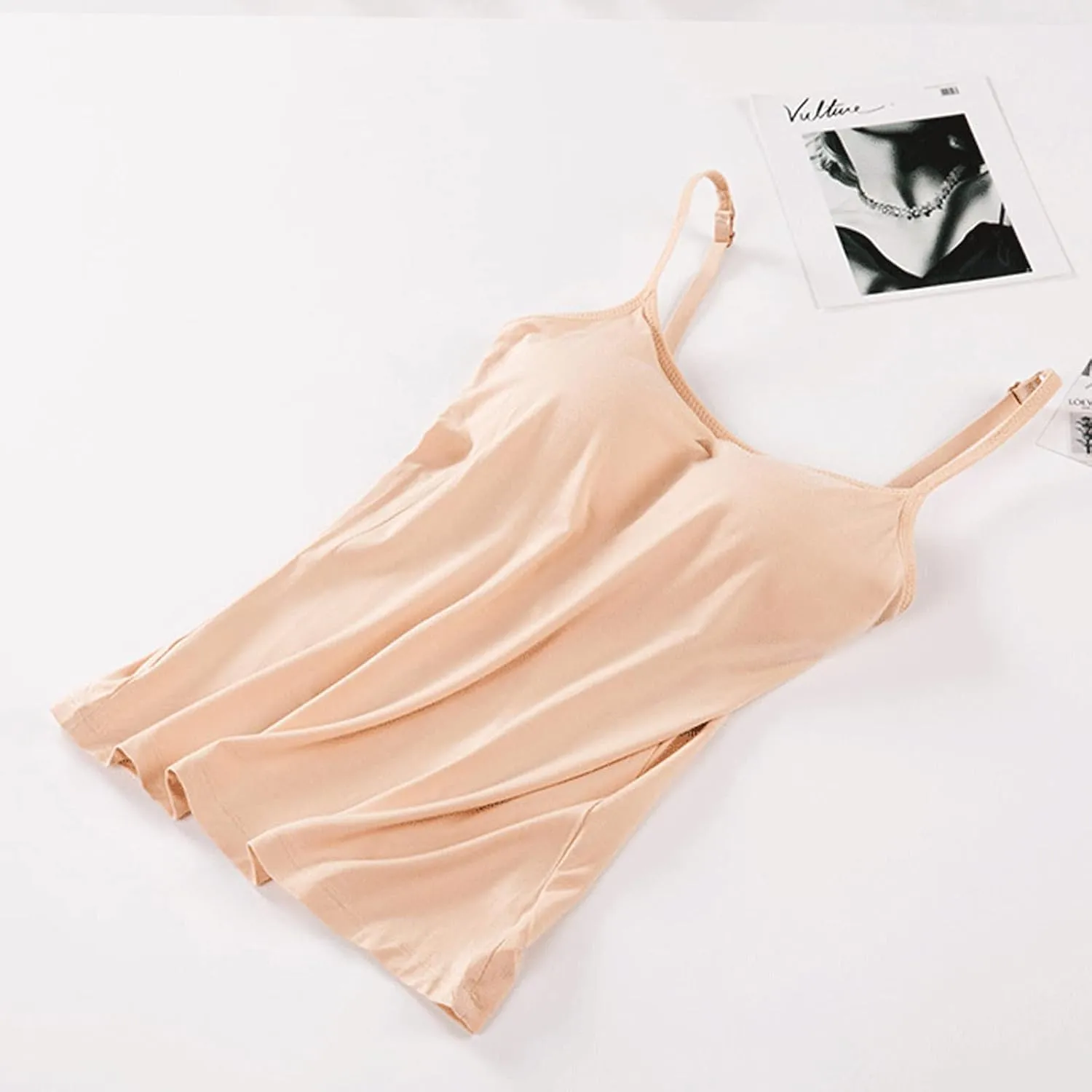 Camisole Tops for Women Built in Bra Spaghetti Strap Shelf Bra Tank Tops Sports Yoga Plus Size Underwear Camisoles