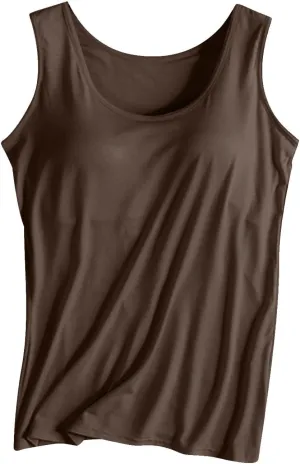 Camisole Tops for Women Running Sports Racerback Bras Plus Size Comfy Tank Tops Sleeveless Tanks with Built in Bra
