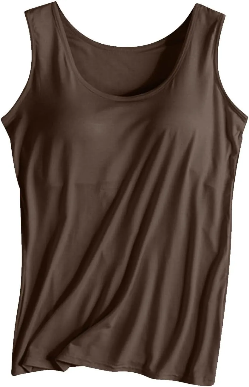 Camisole Tops for Women Running Sports Racerback Bras Plus Size Comfy Tank Tops Sleeveless Tanks with Built in Bra