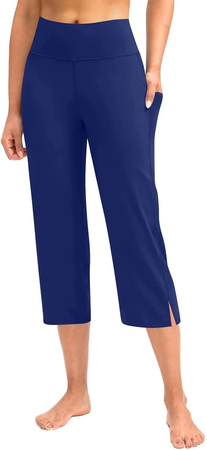 Capri Pants for Women 2025 Plus Size Yoga Pants Women's Capri Workout Crop Pant Leggings with Pockets for Women