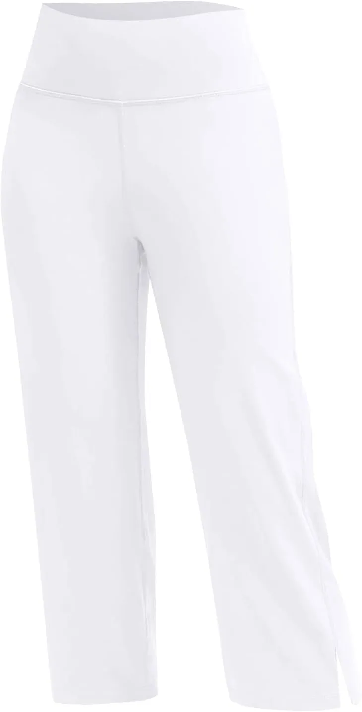 Capri Yoga Pants for Women Dressy Casual Soft High Waisted Tummy Control Wide Leggings Workout with Pockets