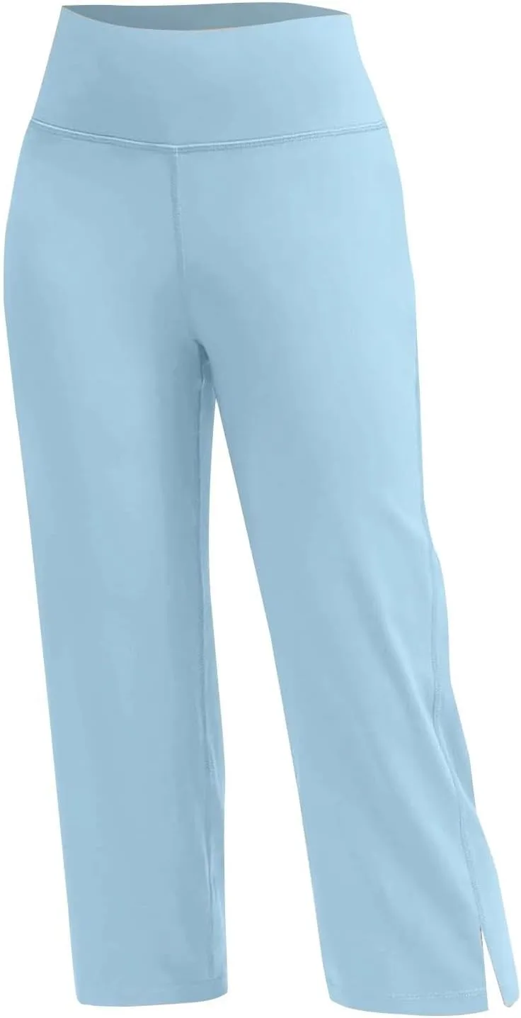 Capri Yoga Pants for Women Dressy Casual Soft High Waisted Tummy Control Wide Leggings Workout with Pockets