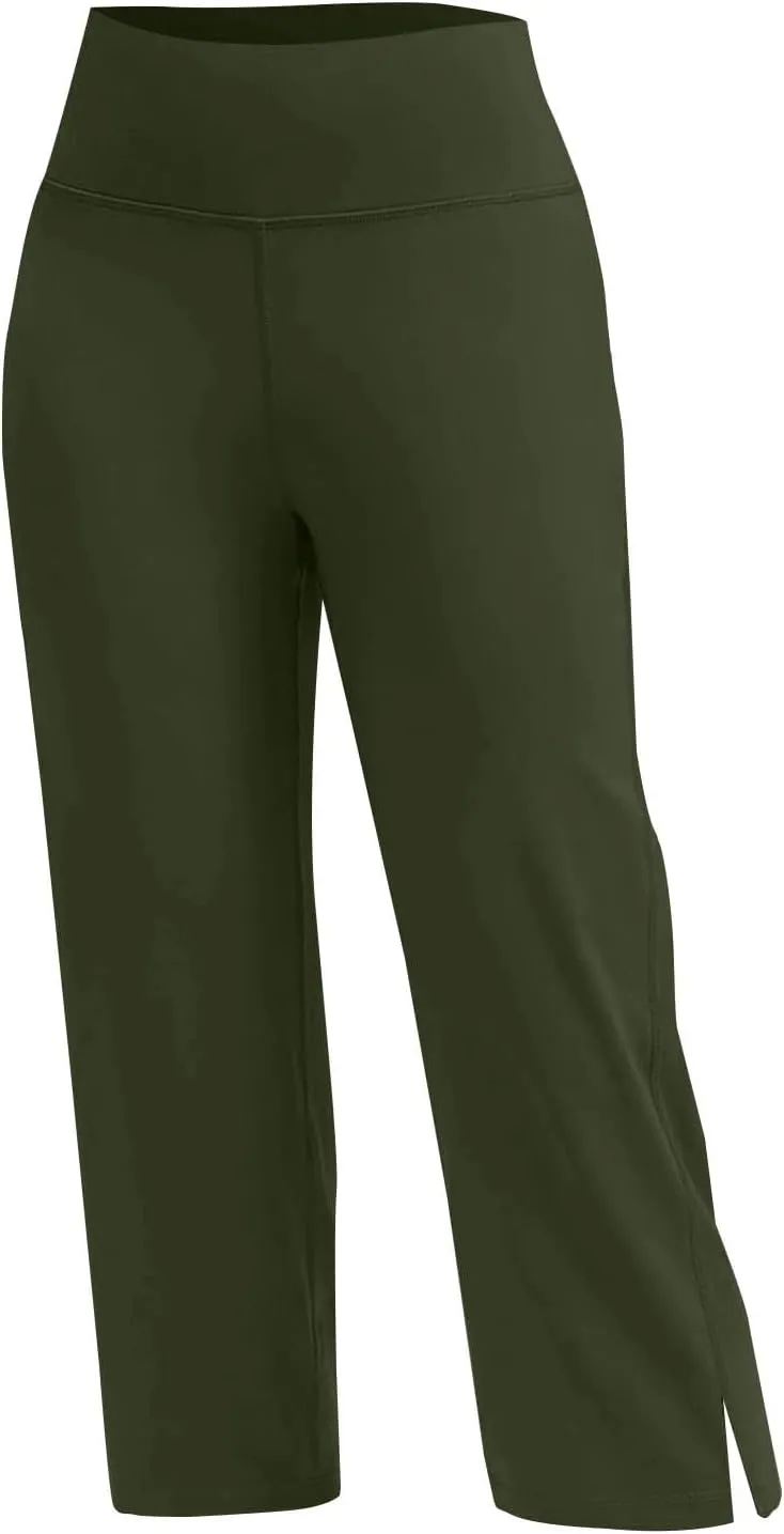 Capri Yoga Pants for Women Dressy Casual Soft High Waisted Tummy Control Wide Leggings Workout with Pockets
