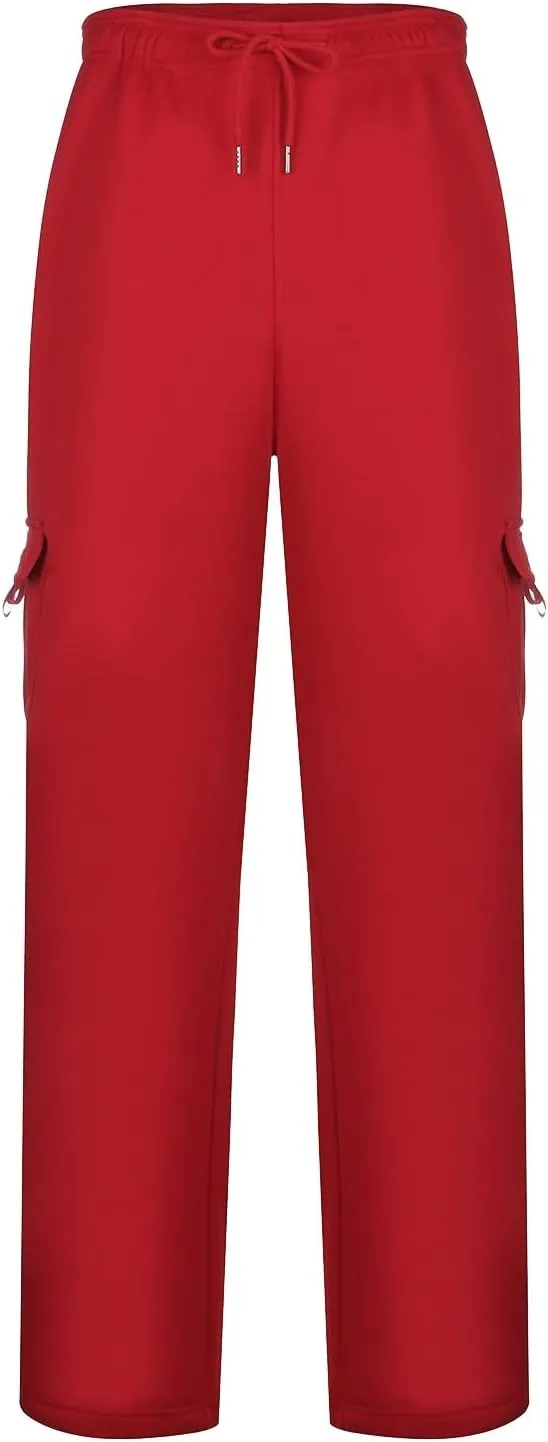Cargo Pants For Men Men's Heavyweight Cargo Fleece Sweatpants Fashion Stretch Elastic Sports Jogger Trousers Pants