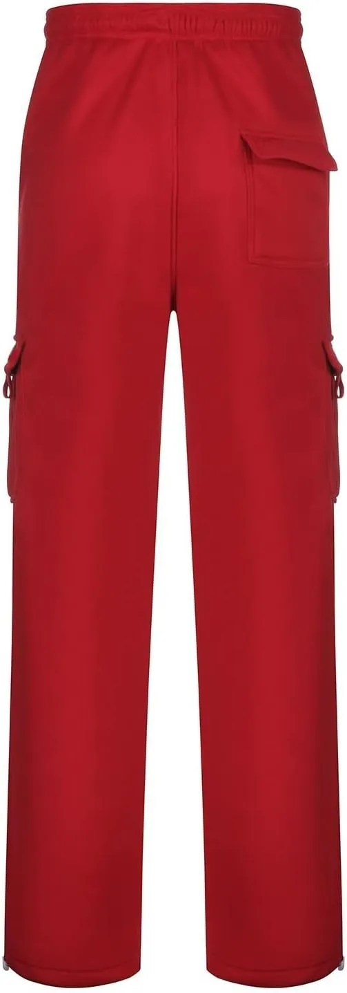 Cargo Pants For Men Men's Heavyweight Cargo Fleece Sweatpants Fashion Stretch Elastic Sports Jogger Trousers Pants