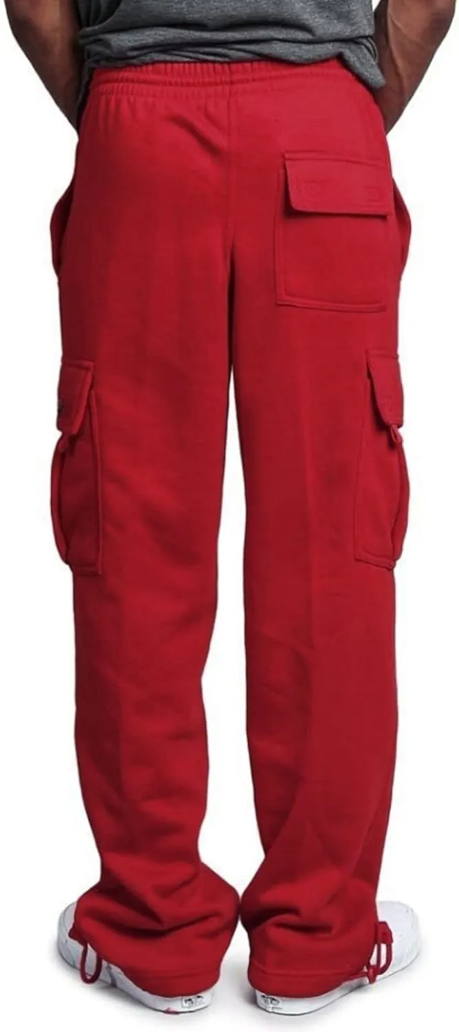 Cargo Pants For Men Men's Heavyweight Cargo Fleece Sweatpants Fashion Stretch Elastic Sports Jogger Trousers Pants
