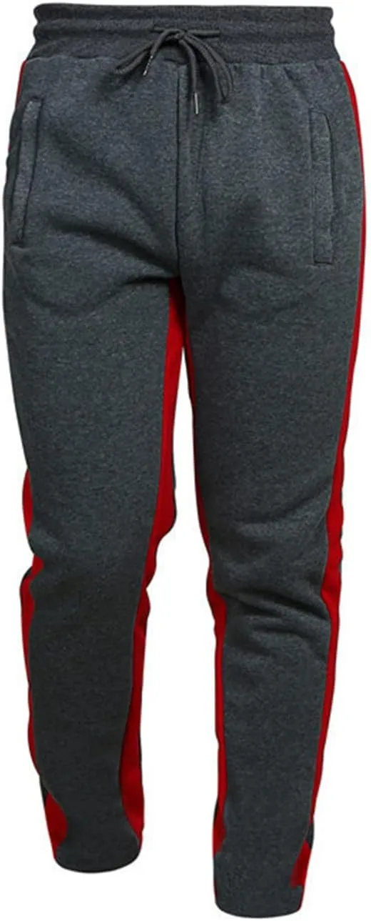 Cargo Pants for Men Relaxed Fit Men's Heavyweight Fleece Cargo Sweatpants Elastic Waist Baggy Workout Joggers Stretch