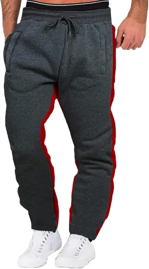 Cargo Pants for Men Relaxed Fit Men's Heavyweight Fleece Cargo Sweatpants Elastic Waist Baggy Workout Joggers Stretch