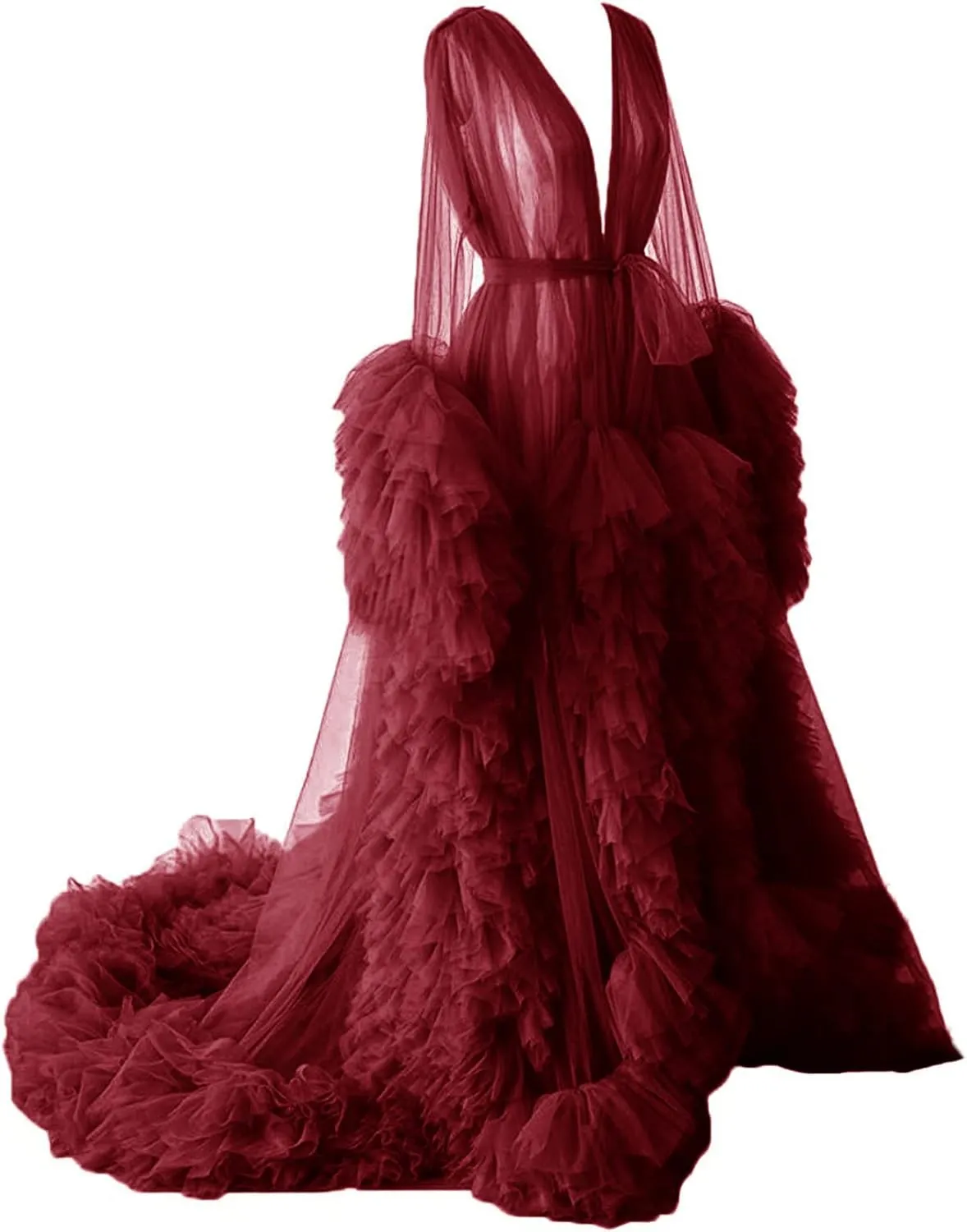 Changuan Tulle Robe Maternity Dress for Photoshoot Long Sheer Pregnancy Gown Bridal Roebs Baby Shower Lingerie Nightgown