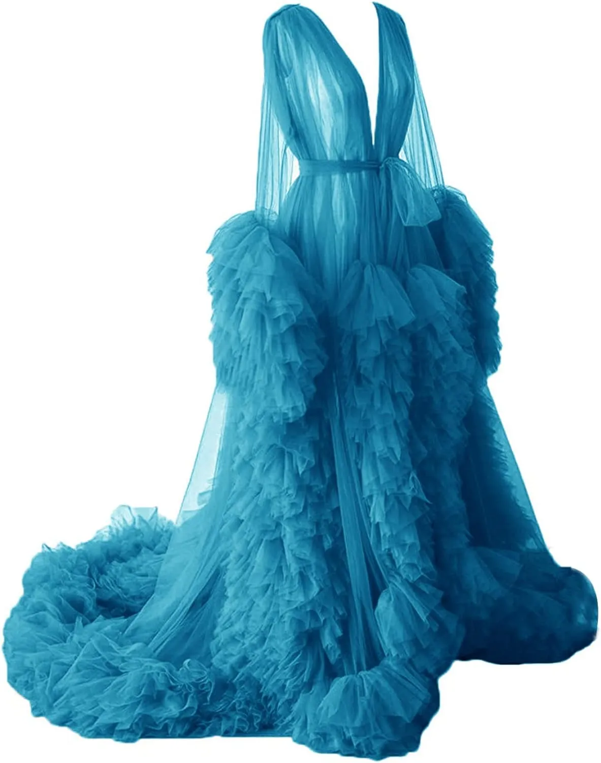 Changuan Tulle Robe Maternity Dress for Photoshoot Long Sheer Pregnancy Gown Bridal Roebs Baby Shower Lingerie Nightgown