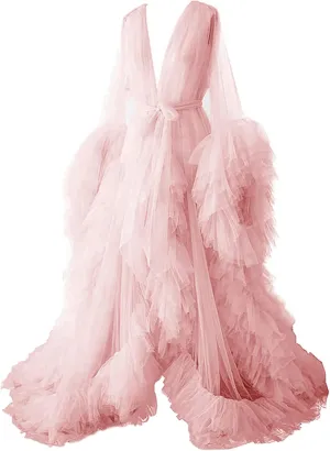 Changuan Tulle Robe Maternity Dress for Photoshoot Long Sheer Pregnancy Gown Bridal Roebs Baby Shower Lingerie Nightgown