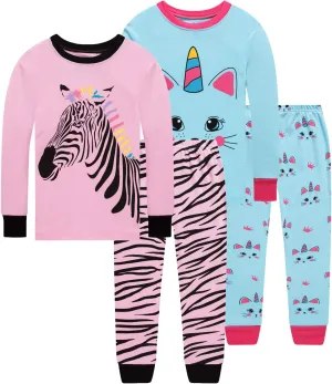 Dolphin&Fish Boys and Girls Soft Pajamas 100% Cotton Toddler Pjs Long Sleeve Kid Sleepwear Sets